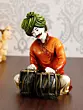 Polyresin Rajasthani Musician Men Statue Playing Tabla Human Figurines Home Decor Showpiece