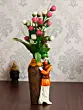 Rajasthani Men with Flower Pot Decorative Handcrafted Polyresin Showpiece