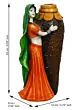 Polyresin Rajasthani Lady Statue With Flower Pot Handcrafted Human Figurine Decorative Showpiece
