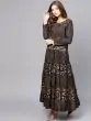Black Gold Printed Tiered Anarkali