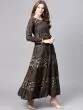 Black Gold Printed Tiered Anarkali