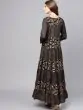 Black Gold Printed Tiered Anarkali