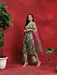 Green Floral Print Kurta Palazzo With Dupatta
