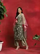 Green Floral Print Kurta Palazzo With Dupatta