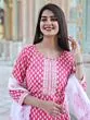 Katha Work Straight Cotton Kurta Set