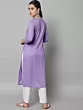 Women Chikan Embroidery Cotton Rayon A-line Kurta  (Purple, White)
