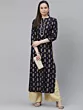 Women Printed Viscose Rayon A-line Kurta  (Blue)