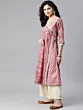Women Floral Print Pure Cotton A-line Kurta  (Pink)