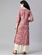 Women Floral Print Pure Cotton A-line Kurta  (Pink)