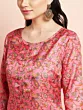 Pink Digital Floral Print Kurta With Pant