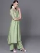 Women Green & Red Yoke Design Anarkali Kurta