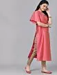 Pink Zari Boota One Shoulder Kurta With Lining