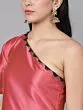 Pink Zari Boota One Shoulder Kurta With Lining