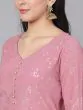 Mauve And Gold Straight Kurta