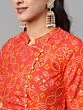 Orange & Gold Bandhani Printed Dhoti Design Kurta