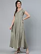 Grey Zari Worked Flared Maxi Dress