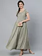 Grey Zari Worked Flared Maxi Dress