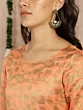 Women Peach Jacquard Flared Maxi Dress