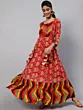 Red Maxi Dress With Embroidered Yoke