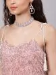 Women Peach Fur Lycra Straight Kurta