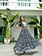 Navy Blue Floral Printed Maxi Dress