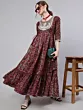 Maroon Floral Print Maxi Dress