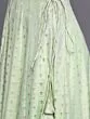 Green & Golden Woven Design Ready To Wear Lehenga & Blouse With Dupatta