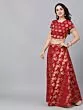 Maroon Brocade Design Lehenga Blouse With Dupatta