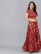 Maroon Brocade Design Lehenga Blouse With Dupatta