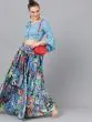 Blue Digital Print Lehenga With Blouse