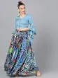 Blue Digital Print Lehenga With Blouse