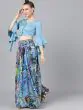 Blue Digital Print Lehenga With Blouse