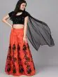 Rust & Black Lehenga Blouse With Dupatta