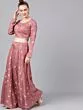 Mauve Foil Print Lehenga Choli With Banarasi Dupatta