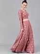 Mauve Foil Print Lehenga Choli With Banarasi Dupatta
