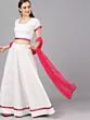 White Lurex Design Lehenga Blouse With Dupatta