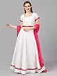White Lurex Design Lehenga Blouse With Dupatta