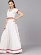 White Lurex Design Lehenga Blouse With Dupatta