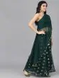 Dark Green Foil Print Lehenga With Blouse