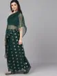 Dark Green Foil Print Lehenga With Blouse