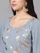 Grey & Gold Foil Print Lehenga Blouse With Dupatta