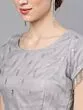 Grey & Silver Organza Foil Print Lehenga Choli With Solid Dupatta