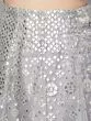 Grey & Silver Organza Foil Print Lehenga Choli With Solid Dupatta