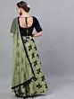 Green & Black Flock Print Lehenga With Sequenced Choli & Net Dupatta