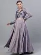 Purple & Black Flock Printed Lehenga Choli Set
