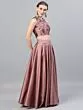 Mauve & Black Flock Printed Lehenga Choli Set With Net Dupatta