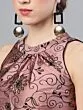 Mauve & Black Flock Printed Lehenga Choli Set With Net Dupatta