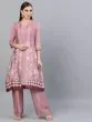 Rose Gold Printed Double Layered Kurta & Palazzo Set