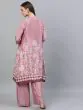 Rose Gold Printed Double Layered Kurta & Palazzo Set