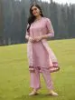 Rose Gold Printed Double Layered Kurta & Palazzo Set